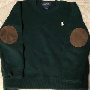 RL Boys Sweater with Real Leather Elbow Patches